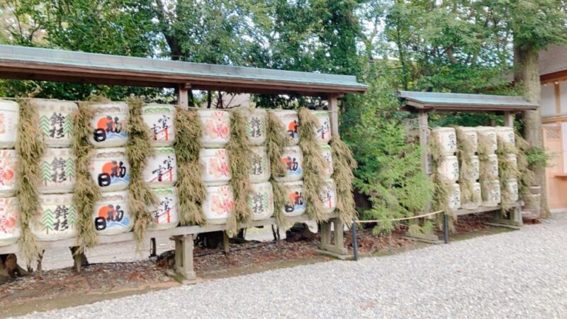 猿田彦神社の奉納された酒樽